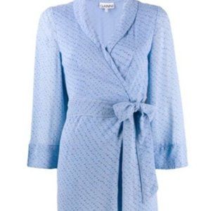 Ganni: Long, Wrap closure dress